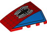 Wedge 4 x 4 Triple Curved No Studs with Web and Black Spider Pattern