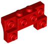Brick, Modified 2 x 4 - 1 x 4 with 2 Recessed Studs and Thick Side Arches