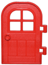 Door 1 x 4 x 6 Curved Top with Window with 4 Panes and Stud Handle, Reinforced Edge