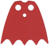 Minifigure Cape Cloth with Top Holes and Scalloped 5 Points Bottom (Batman), Long, Circle Neck Cut - Traditional Starched Fabric