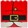 Panel 1 x 6 x 5 with Black Belt, Gold Buckle and Button, Dark Red Crease and White Fur Pattern