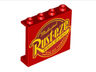 Panel 1 x 4 x 3 with Side Supports - Hollow Studs with Rust-eze Logo Pattern