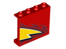 Panel 1 x 4 x 3 with Side Supports - Hollow Studs with Lightning Tip and Flames Pattern Model Right Side