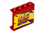 Panel 1 x 4 x 3 with Side Supports - Hollow Studs with Lightning Middle Section, Flames and '95' Pattern Model Right Side