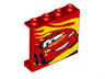 Panel 1 x 4 x 3 with Side Supports - Hollow Studs with Yellow Flames and Lightning McQueen Picture Pattern Model Right Side