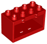 Duplo Container Box 2 x 4 x 2 with Open Sides, Holes in Top and Bottom