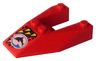 Wedge 6 x 4 Cutout without Stud Notches with Divers Blue Team Logo Pattern