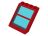 Window 4 x 4 x 3 Roof with Center Bar and Fixed Trans-Light Blue Glass