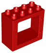 Duplo Door / Window Frame 2 x 4 x 3 Flat Front Surface, Completely Open Back