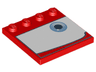 Tile, Modified 4 x 4 with Studs on Edge with Eye on White Background Pattern Model Left Side