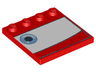 Tile, Modified 4 x 4 with Studs on Edge with Eye on White Background Pattern Model Right Side