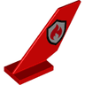 Tail Shuttle with Silver and Black Fire Logo Outline Pattern on Both Sides