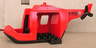 Duplo Helicopter Body Large with Black Base, Red Tail, Black Tail Rotor and Black 'FIRE' Pattern