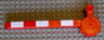 Duplo, Train Crossing Gate Crossbar with Large Handle with White Stripes Pattern
