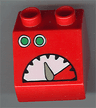 Duplo, Brick 2 x 2 x 1 1/2 Slope 45 with Green Buttons and White Gauge Pattern
