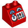Duplo, Brick 2 x 2 x 1 1/2 Slope 45 with Joystick, Gauges, and Buttons Pattern