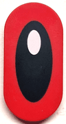 Tile, Round 2 x 4 Oval with Small White Oval on Black Oval Pattern (Shadow the Hedgehog Eye)