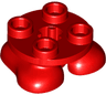 Legs with Plate Round 2 x 2 and Axle Hole - 2 Feet