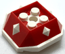 Shell with 4 Recessed Studs and Hole with Molded White Bottom and Spikes Pattern