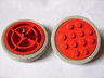 Wheel with 12 Studs and Metal Axle Cam for Motor with Light Gray Tire Smooth - Large Solid (715a / 36)