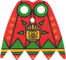 Minifigure Cape Cloth, Angular Points with Amazon Achu Pattern