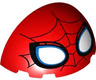 Windscreen 3 x 6 x 2 1/3 Quarter Sphere with Black Webbing, Large White Eyes with Blue Edges Pattern (Spider-Man Face)