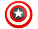 Minifigure, Shield Circular / Round Convex Face with White Ring, Star in Dark Blue Circle Pattern (Captain America)