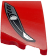 Wedge 3 x 2 Right No Studs with Ferrari Car Headlight, Black and Dark Silver Casing, Silver Bulb Pattern