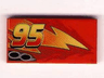 Tile 2 x 4 with Lightning, Exhaust Pipes and Offset '95' Pattern Model Right Side