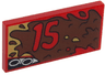 Tile 2 x 4 with Red '15' and Exhaust Pipes and Mud Splotches Pattern Model Right Side