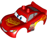 Duplo Car Body 2 Top Studs and Spoiler with Cars Lightning McQueen Rust-Eze and Wide Smile Pattern