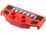 Duplo Rear Spoiler / Wing with White 'Ferrari' on Black Background, 2 Black Markings Pattern
