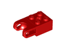 Technic, Brick Modified 2 x 2 with Ball Socket and Axle Hole - Straight Forks with Round Ends and Open Sides