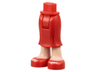 Mini Doll Hips and Skirt Long, Light Nougat Legs and Red Open Toe Shoes Pattern - Thick Hinge
