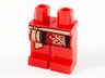 Hips and Legs with Gold Tied Sash, Dark Red Robe End with Gold Decoration Pattern