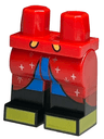 Hips and Legs with Molded Black Lower Legs / Boots and Printed Red Robe Ends with Silver Sparkles, Blue Shorts and Yellow Shoes Pattern