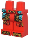 Hips and Legs with Belt Ends, Dark Turquoise Armor, Gold Tassels, Trim, and Boot Tips Pattern