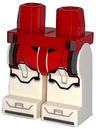 Hips and White Legs with SW Clone Trooper Commander Fox Armor, Red and Black Markings and Dark Bluish Gray Kama Pattern