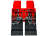 Hips and Black Legs with Ninjago Red Plate Armor and Silver Scale Armor, Belt with Buckles and Red Sash Pattern
