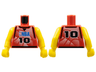 Torso Basketball Jersey Tank Top with Black Trim, NBA Logo, and Black Number 10 Pattern / Yellow NBA Arms