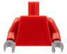 Torso Plain / Red Arms / Dark Bluish Gray Hands