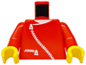 Torso Jacket with White Zippers and Neck Pattern / Red Arms / Yellow Hands