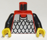 Torso Castle Silver Scale Mail Armor Pattern / Black Arms / Yellow Hands
