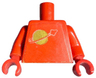 Torso with Classic Space Logo Pattern (Sticker) / Red Arms / Red Hands