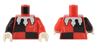 Torso Black Quarters, White Folds and Jester's Collar Rounded Pattern / Red Arm Left / Black Arm Right / White Hands