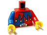 Torso Castle Fantasy Era Red and Blue Jester's Collar, Crown on Buckle Pattern / Red Arm Left / Blue Arm Right / Yellow Hands