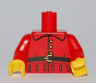 Torso Rounded Collar, Three Gold Buttons, and Black Belt with Buckle Pattern / Red Arms / Yellow Hands