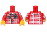 Torso Plaid Shirt with Buttons, Pockets and 'Kel' Pattern / Red Arms with Plaid Shirt Pattern / Yellow Hands