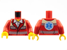 Torso Open Collar with White Shirt, Safety Stripes, EMT Star of Life on Back Pattern / Red Arms / Yellow Hands