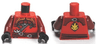 Torso Ninjago Wrap with Shoulder Armor and Belt, Gold Lion on Back Pattern / Dark Red Arms / Black Hands